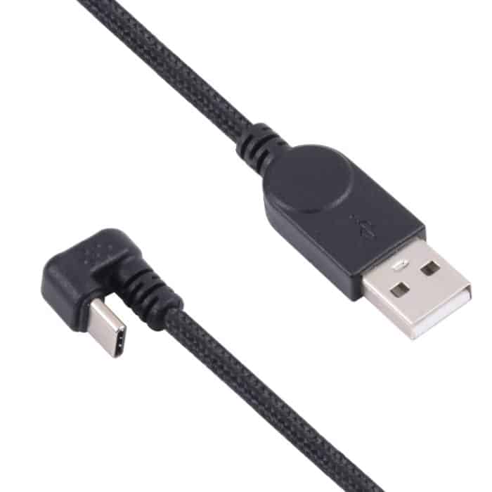 U-förmiger USB-C / Typ-C-Stecker an USB-Nylon-Flecht-Ladungsdatenkabel – Bild 3