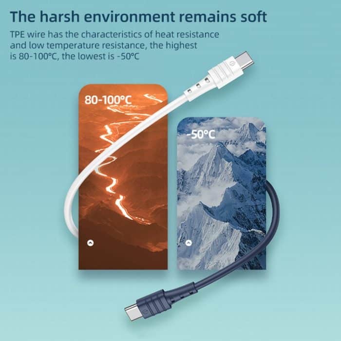 REMAX RC-068 PD 65W Typ-C / USB-C auf Typ-C / USB-C hochelastisches TPE-Schnellladedatenkabel, Länge: 1 m – Bild 4