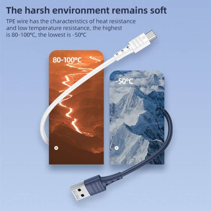 REMAX RC-068a 5A Typ-C / USB-C hochelastisches TPE-Schnellladedatenkabel, Länge: 1 m – Bild 4