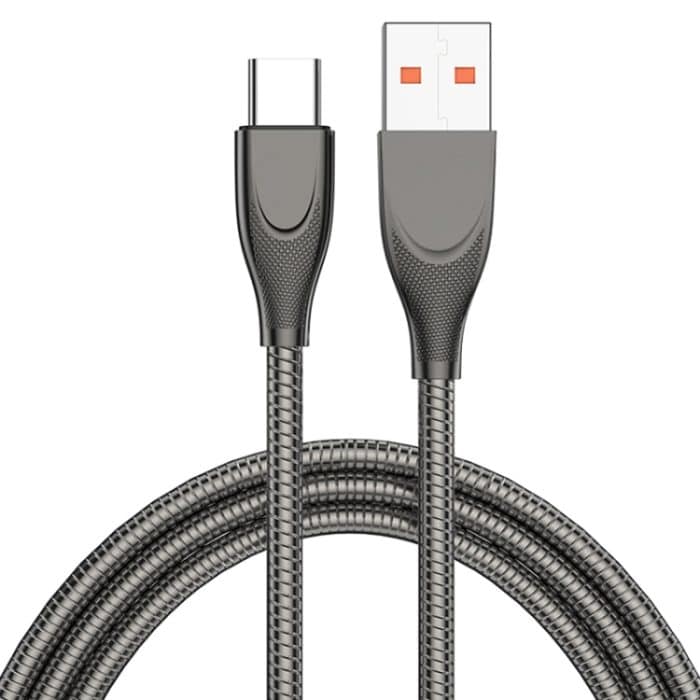 ADC-009 USB-zu-USB-C/Typ-C-Zinklegierungsschlauch-Schnelllade-Datenkabel, Kabellänge: 1 m – Bild 1