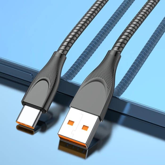 ADC-009 USB-zu-USB-C/Typ-C-Zinklegierungsschlauch-Schnelllade-Datenkabel, Kabellänge: 1 m – Bild 7