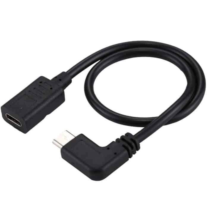 SAS7004.jpg USB-C / Typ-C-Buchse zu USB-C / Typ-C-Stecker-Adapterkabel, Gesamtlänge: ca. 30 cm, USB-C / Typ-C-Buchse auf USB-C / Typ-C-Stecker-Winkel-Adapterkabel, Gesamtlänge: ca. 30 cm – Bild 1
