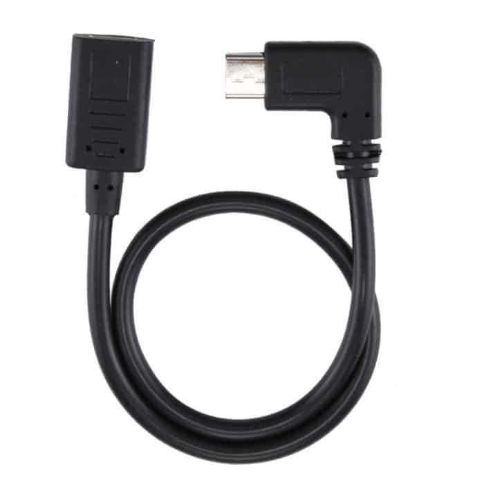USB-C / Typ-C-Buchse zu USB-C / Typ-C-Stecker-Adapterkabel, Gesamtlänge: ca. 30 cm, USB-C / Typ-C-Buchse auf USB-C / Typ-C-Stecker-Winkel-Adapterkabel, Gesamtlänge: ca. 30 cm – Bild 2