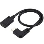 USB-C / Typ-C-Buchse zu USB-C / Typ-C-Stecker-Adapterkabel, Gesamtlänge: ca. 30 cm, USB-C / Typ-C-Buchse auf USB-C / Typ-C-Stecker-Winkel-Adapterkabel, Gesamtlänge: ca. 30 cm – Bild 3