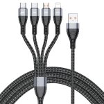 4 in 1 66 W 6 A USB auf 8 Pin + Micro USB + Dual USB-C / Typ C Schnelllade-Datenkabel, Kabellänge: 1,2 m