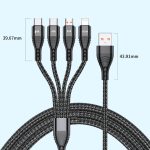 4 in 1 66 W 6 A USB auf 8 Pin + Micro USB + Dual USB-C / Typ C Schnelllade-Datenkabel, Kabellänge: 1,2 m – Bild 2