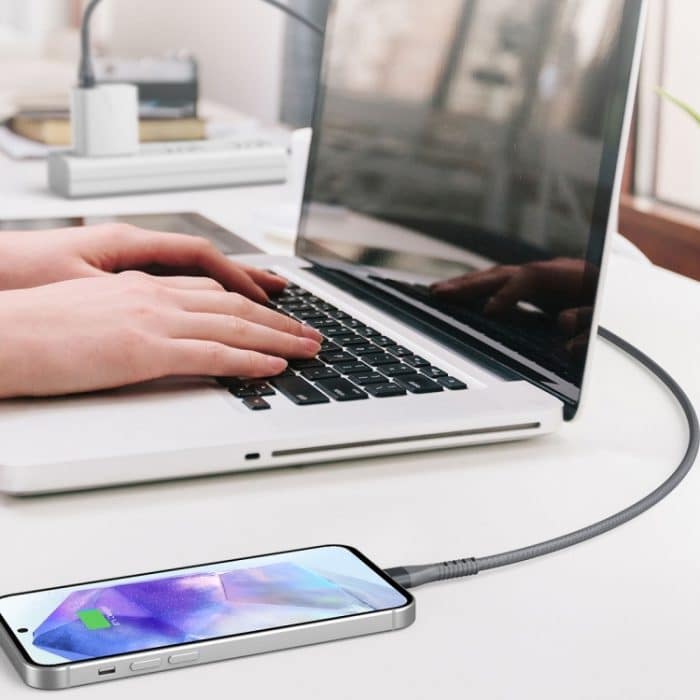 IVON CA92 2,4 A Max. USB-auf-USB-C/Typ-C-Gummi-Schnellladedatenkabel, Länge: 1,5 m – Bild 6