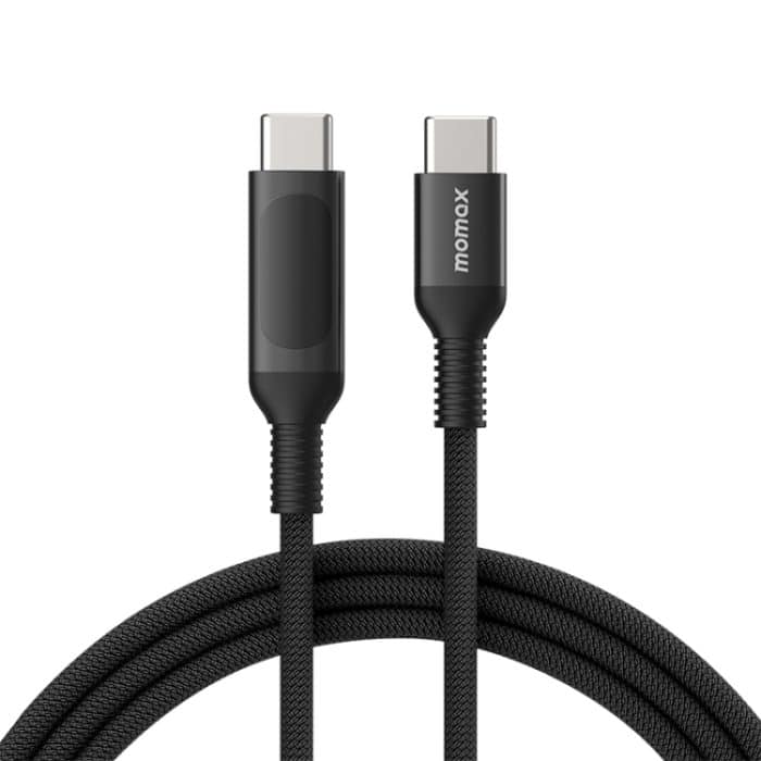 MOMAX DC22 1,2 m USB-C/Typ-C auf USB-C/Typ-C PD 100 W Digitalanzeige geflochtenes Datensynchronisierungs-Ladekabel – Bild 1