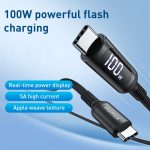MOMAX DC22 1,2 m USB-C/Typ-C auf USB-C/Typ-C PD 100 W Digitalanzeige geflochtenes Datensynchronisierungs-Ladekabel – Bild 5