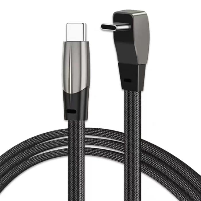 SAS8279.jpg F244 60-W-USB-C/Typ-C-zu-USB-C/Typ-C-Winkel-Schnellladedatenkabel, Länge: 1,2 m – Bild 1