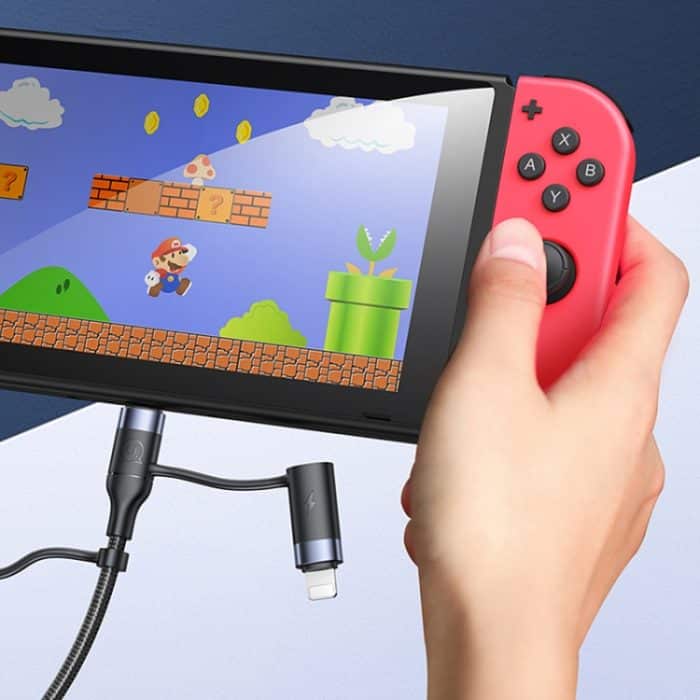 USAMS US-SJ547 U62 USB + Typ-C / USB-C zu Typ-C / USB-C + 8 Pin + PD-Schnellladedatenkabel aus Micro-Aluminiumlegierung, Länge: 1,2 m – Bild 7