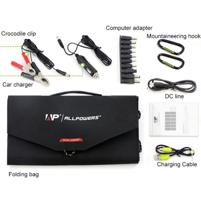 ALLPOWERS Tragbares Solarpanel-Ladegerät 100W 18V faltbares Solarpanel-Solarbatterieladegerät – Bild 4