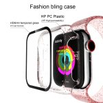 Für Apple Watch Series 5 & 4 44 mm Glitzerpulver PC + Displayfolie aus gehärtetem Glas, integriertes Gehäuse – Bild 3