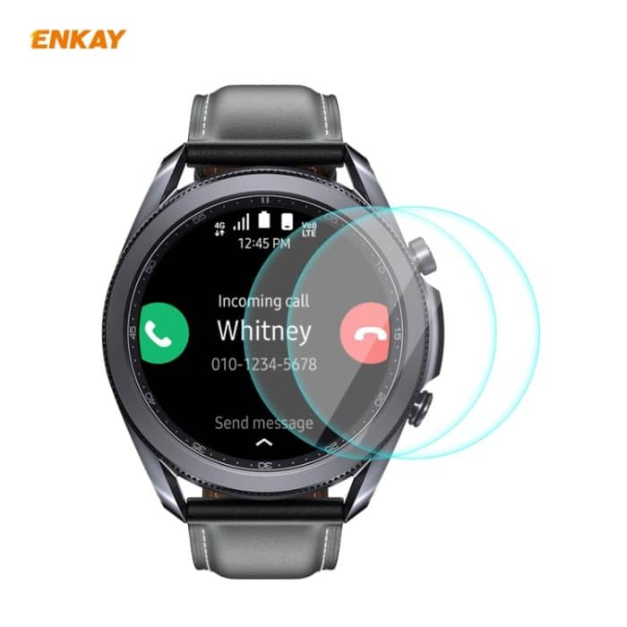 2 Stück ENKAY Hat-Prince 0,2 mm 9H 2,15D gebogene Kante gehärtetes Glas Displayschutzfolie Uhrenfolie, For Samsung Galaxy Watch 3 45mm, For Samsung Galaxy Watch 3 41mm – Bild 1