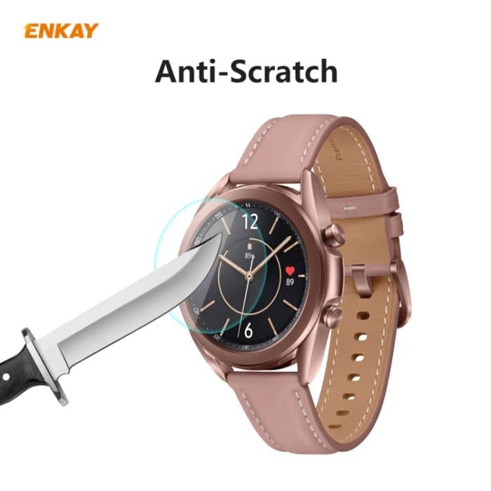 2 Stück ENKAY Hat-Prince 0,2 mm 9H 2,15D gebogene Kante gehärtetes Glas Displayschutzfolie Uhrenfolie, For Samsung Galaxy Watch 3 45mm, For Samsung Galaxy Watch 3 41mm – Bild 5