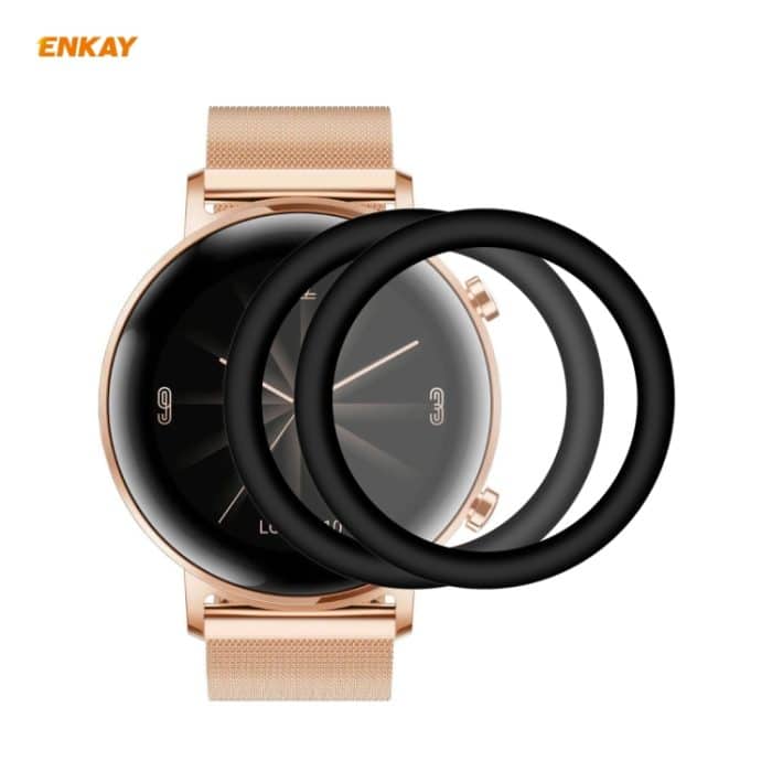 2 Stück ENKAY Hat-Prince 3D-Vollbild-Soft-PC-Kante + PMMA-HD-Displayschutzfolie, For Huawei Watch GT 2 42mm, For Samsung Galaxy Active 2 40mm, For Samsung Galaxy Active 2 44mm, For Xiaomi Mi Band 4, For Fitbit Versa 2 – Bild 1