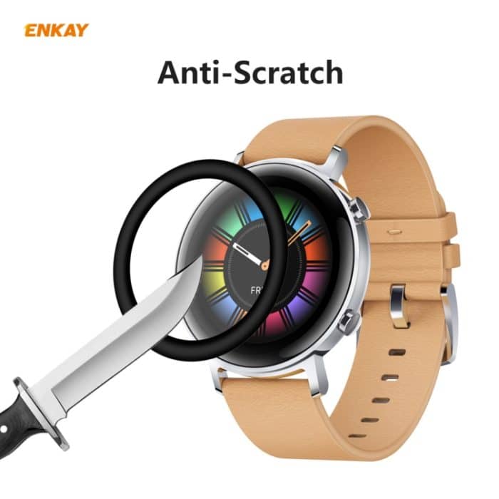 2 Stück ENKAY Hat-Prince 3D-Vollbild-Soft-PC-Kante + PMMA-HD-Displayschutzfolie, For Huawei Watch GT 2 42mm, For Samsung Galaxy Active 2 40mm, For Samsung Galaxy Active 2 44mm, For Xiaomi Mi Band 4, For Fitbit Versa 2 – Bild 4