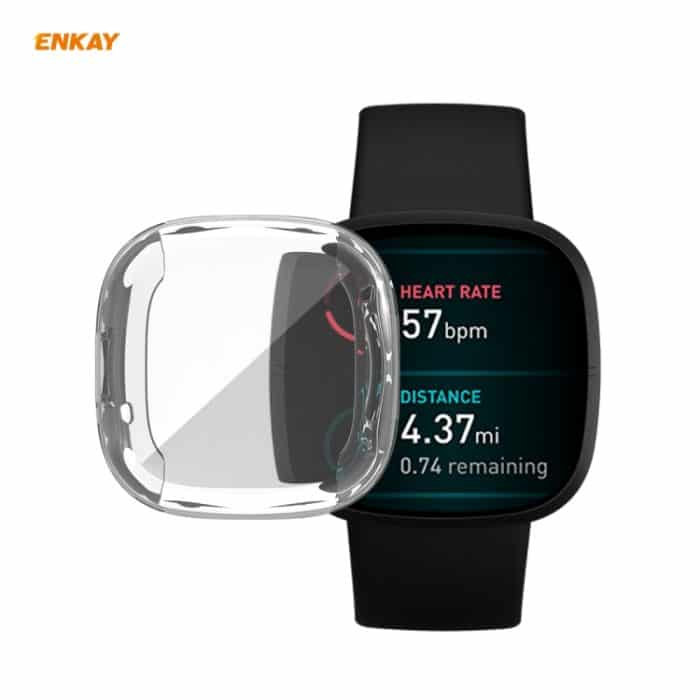 SYA0012277.jpg Für Fitbit Versa 3 / Fitbit Sinn ENKAY HAT-Prince ENK-AC8208 Vollständige Abdeckung Transparente TPU Soft Case – Bild 1