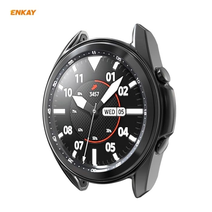 Für Samsung Galaxy Watch 3 45 mm 2 in 1 ENKAY Hat-Prince Galvanisieren Sie weiches TPU-Gehäuse + 0,2 mm 9H 2,15D gebogene Kante aus gehärtetem Glas – Bild 4
