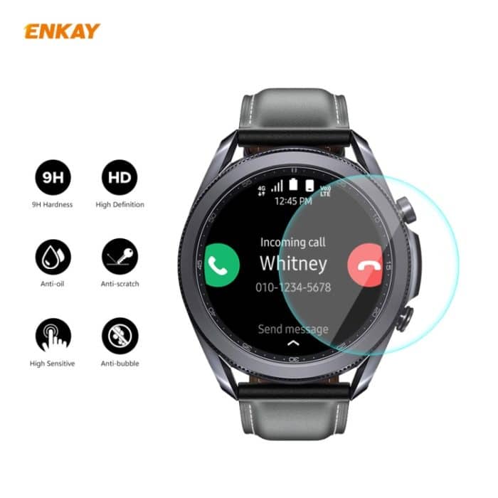 Für Samsung Galaxy Watch 3 45 mm 2 in 1 ENKAY Hat-Prince Galvanisieren Sie weiches TPU-Gehäuse + 0,2 mm 9H 2,15D gebogene Kante aus gehärtetem Glas – Bild 5