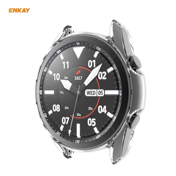 2-in-1 ENKAY Hat-Prince transparentes weiches TPU-Gehäuse + 0,2 mm 9H 2,15D gehärtete Glasfolie mit gebogenen Kanten, For Samsung Galaxy Watch 3 41mm, For Samsung Galaxy Watch 3 45mm – Bild 4