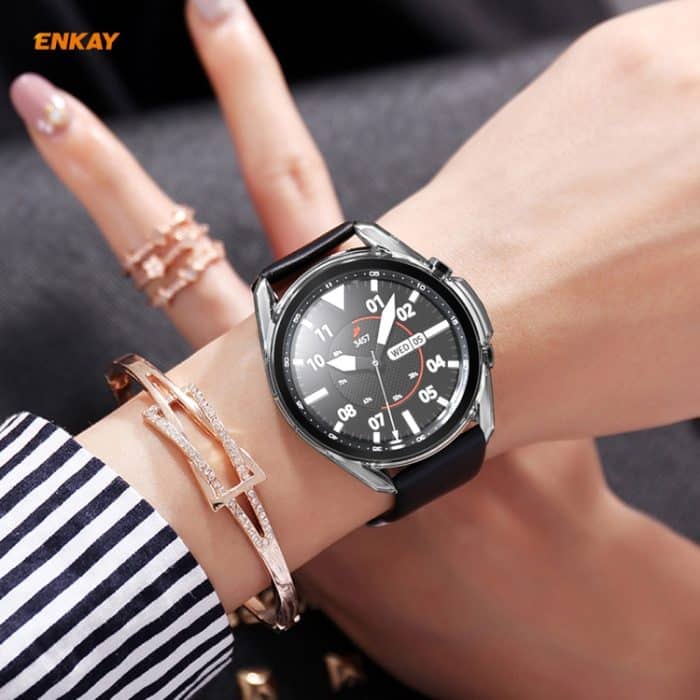 2-in-1 ENKAY Hat-Prince transparentes weiches TPU-Gehäuse + 0,2 mm 9H 2,15D gehärtete Glasfolie mit gebogenen Kanten, For Samsung Galaxy Watch 3 41mm, For Samsung Galaxy Watch 3 45mm – Bild 6