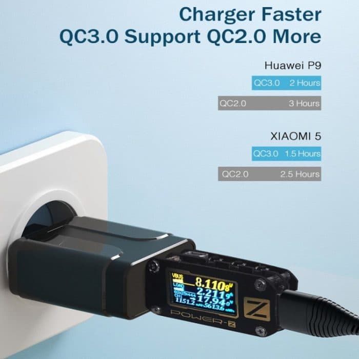 LZ-023 18W QC 3.0 USB Tragbares Reiseladegerät + 3A USB auf 8-poliges Datenkabel, EU-Stecker – Bild 5