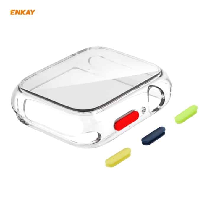 SYA001468001A.jpg ENKAY Hat-Prince TPU-Gehäuse mit vollständiger Abdeckung + Schutzfolie aus gehärtetem Glas für Apple Watch Series 6 / 5 / 4 / SE 44 mm, For Apple Watch Series 6 / 5 / 4 / SE 44mm – Bild 1