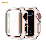 ENKAY Hat-Prince Galvanisiertes PC-Gehäuse mit vollständiger Abdeckung + Schutzglas aus gehärtetem Glas für Apple Watch Series 6 / 5 / 4 / SE 44 mm, For Apple Watch Series 6 / 5 / 4 / SE 44mm
