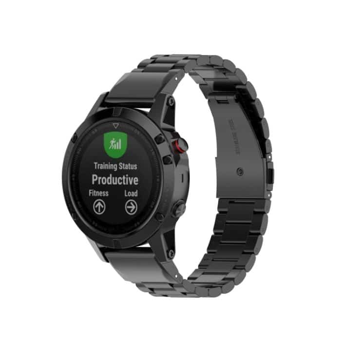 Für Garmin Fenix5/Forerunner935/Garmin Approach S60 Edelstahl drei Stämme von Metall Ersatz Schnellverschlussband, black, silver, gold, rose gold – Bild 6