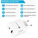TE-PD01 PD 20W + QC3.0 USB Dual Ports Schnellladegerät mit Kontrollleuchte, EU-Stecker – Bild 3