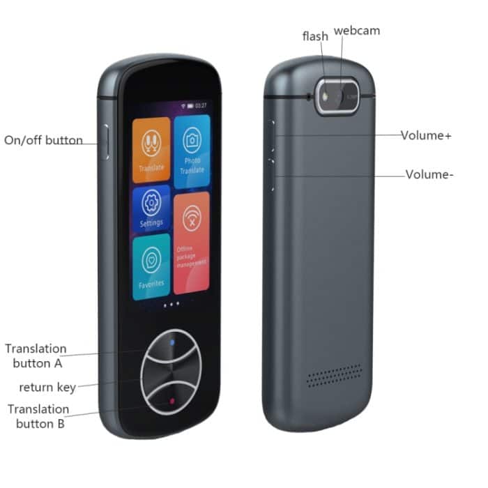V10 3,0-Zoll-Touchscreen-Smart-Übersetzer 107 Sprachen mit Offline-Übersetzung/Fotoübersetzung – Bild 2