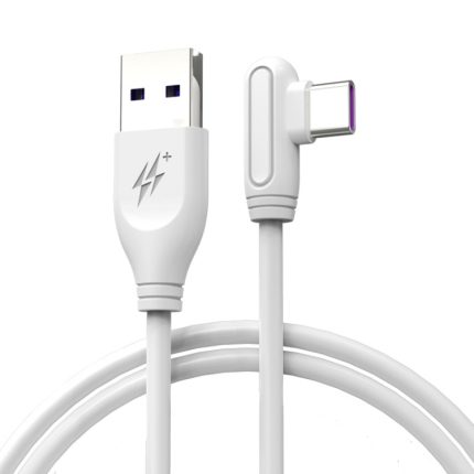 ENKAY Hat-Prince ENK-CB109 5A USB auf USB-C / Typ-C 90-Grad-Winkel-Silikon-Datensynchronisierungs-Schnellladekabel