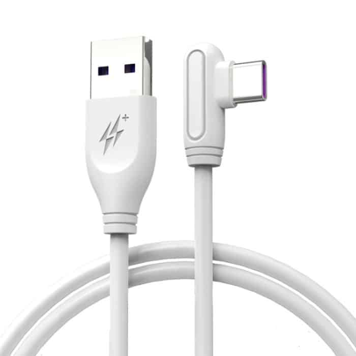 ENKAY Hat-Prince ENK-CB109 5A USB auf USB-C / Typ-C 90-Grad-Winkel-Silikon-Datensynchronisierungs-Schnellladekabel – Bild 1