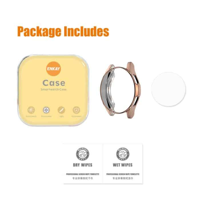 Für Samsung Galaxy Watch4 Classic 46 mm ENKAY Hat-Prince Vollständige Abdeckung Galvanisiertes weiches TPU-HD-Klargehäuse + Schutzfolie aus gehärtetem Glas, For Samsung Galaxy Watch4 Classic 46mm – Bild 7