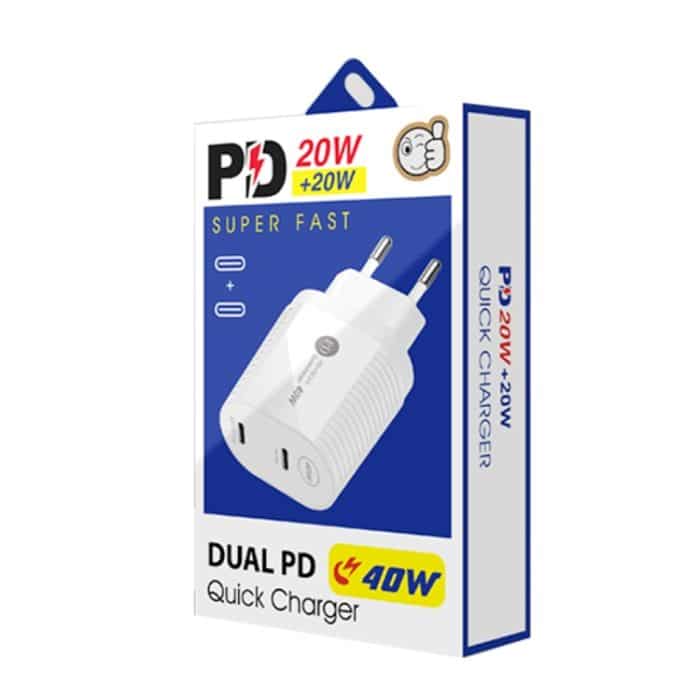 40-W-Dual-Port-PD-/Typ-C-Schnellladegerät für iPhone-/iPad-Serie, EU-Stecker – Bild 6
