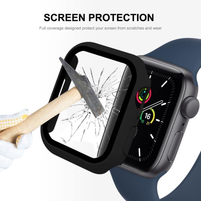 ENKAY Hat-Prince 2-in-1-PC-Rahmen + 9H-Hartglasschutz mit vollständiger Abdeckung für Apple Watch Series 7 41 mm – Bild 6
