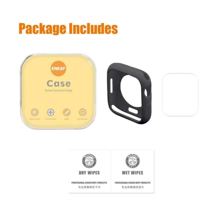 ENKAY Hat-Prince schützendes TPU-Uhrengehäuse + vollflächige PET-Displayschutzfolie für Apple Watch Series 7 41 mm – Bild 8