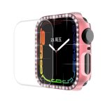 ENKAY Hat-Prince Galvanisiertes PC-Diamant-Uhrengehäuse + vollständig abdeckende, gebogene PET-Displayschutzfolie für Apple Watch Series 7 41 mm