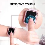 ENKAY Hat-Prince Galvanisiertes PC-Diamant-Uhrengehäuse + vollständig abdeckende, gebogene PET-Displayschutzfolie für Apple Watch Series 7 41 mm – Bild 5
