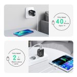 PD25W USB-C / Typ-C + QC3.0 USB Dual Ports Schnellladegerät mit USB-C auf 8-poligem Datenkabel, EU-Stecker – Bild 4