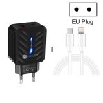 PD03 20W PD3.0 + QC3.0 USB-Ladegerät mit Typ-C auf 8-poligem Datenkabel, EU-Stecker – Bild 3