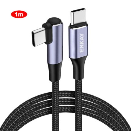 ENKAY PD100W 5A USB-C / Typ-C auf Typ-C Winkelstück-Schnellladekabel mit E-Marker