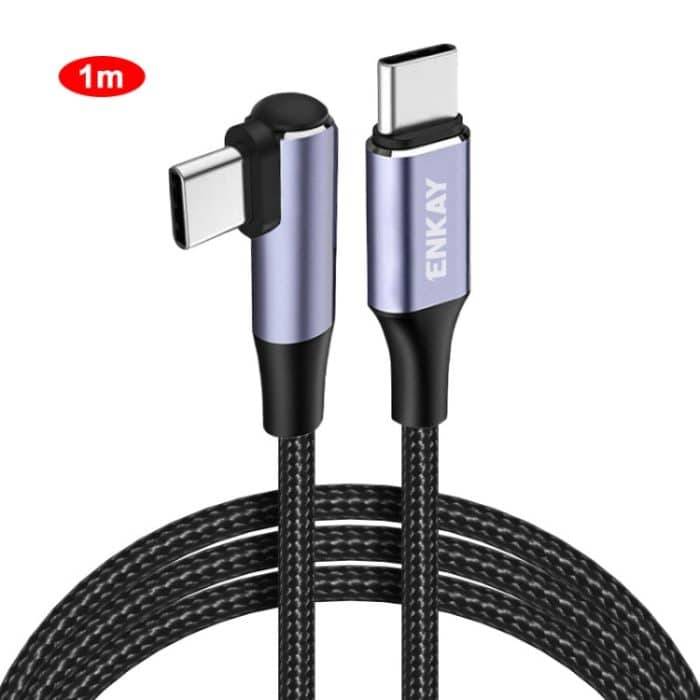 ENKAY PD100W 5A USB-C / Typ-C auf Typ-C Winkelstück-Schnellladekabel mit E-Marker – Bild 1