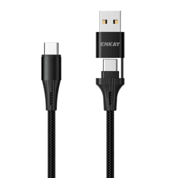 SYA0018389.jpg Enkay PD100W 2 in 1 USB-A / USB-C zu Typ-C 5A schnelles Ladekabel, Länge: 1M – Bild 1