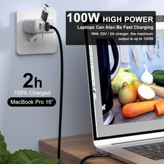 Enkay PD100W 2 in 1 USB-A / USB-C zu Typ-C 5A schnelles Ladekabel, Länge: 1M – Bild 3