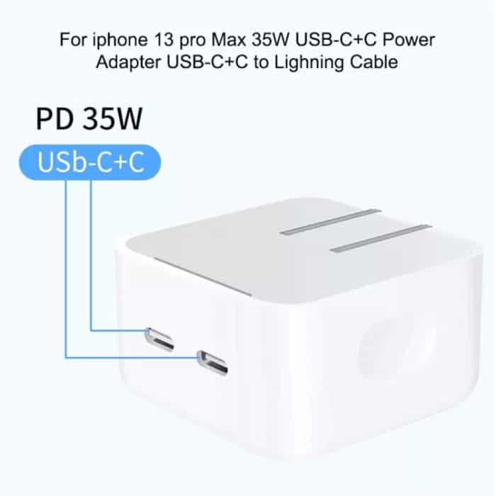 PD 35W Dual USB-C / Typ-C-Port-Ladegerät für iPhone / iPad-Serie, EU-Stecker – Bild 5