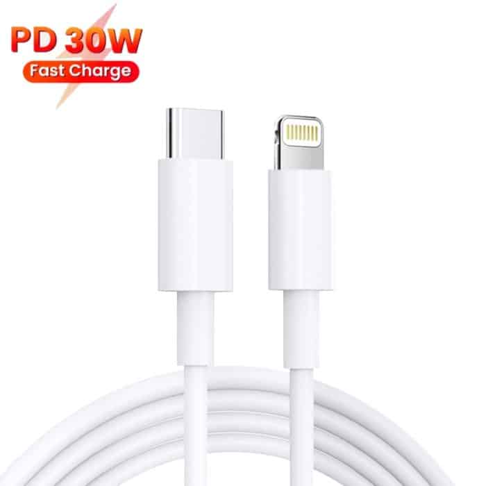 PD 35W Dual USB-C / Typ-C-Port-Ladegerät mit 1M Typ-C bis 8-Pin-Datenkabel, EU-Stecker – Bild 3