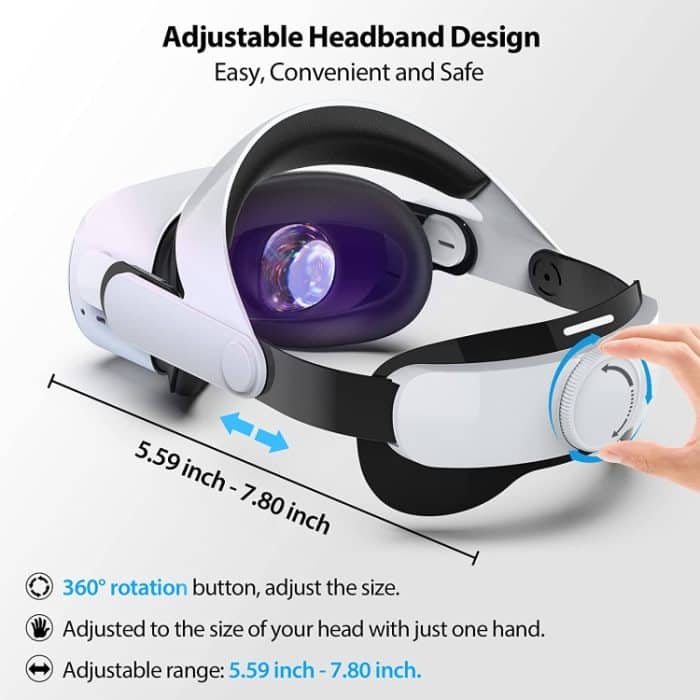 Für Oculus Quest2 VR-Brille Dekompressionskomfort Einstellbares Ersatz-Headset – Bild 2