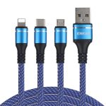 ENKAY ENK-CB121 1,5 m 3-in-1 USB 3.0 auf Typ-C / 8 Pin / Micro USB 5A Schnellladekabel